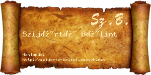 Szijártó Bálint névjegykártya